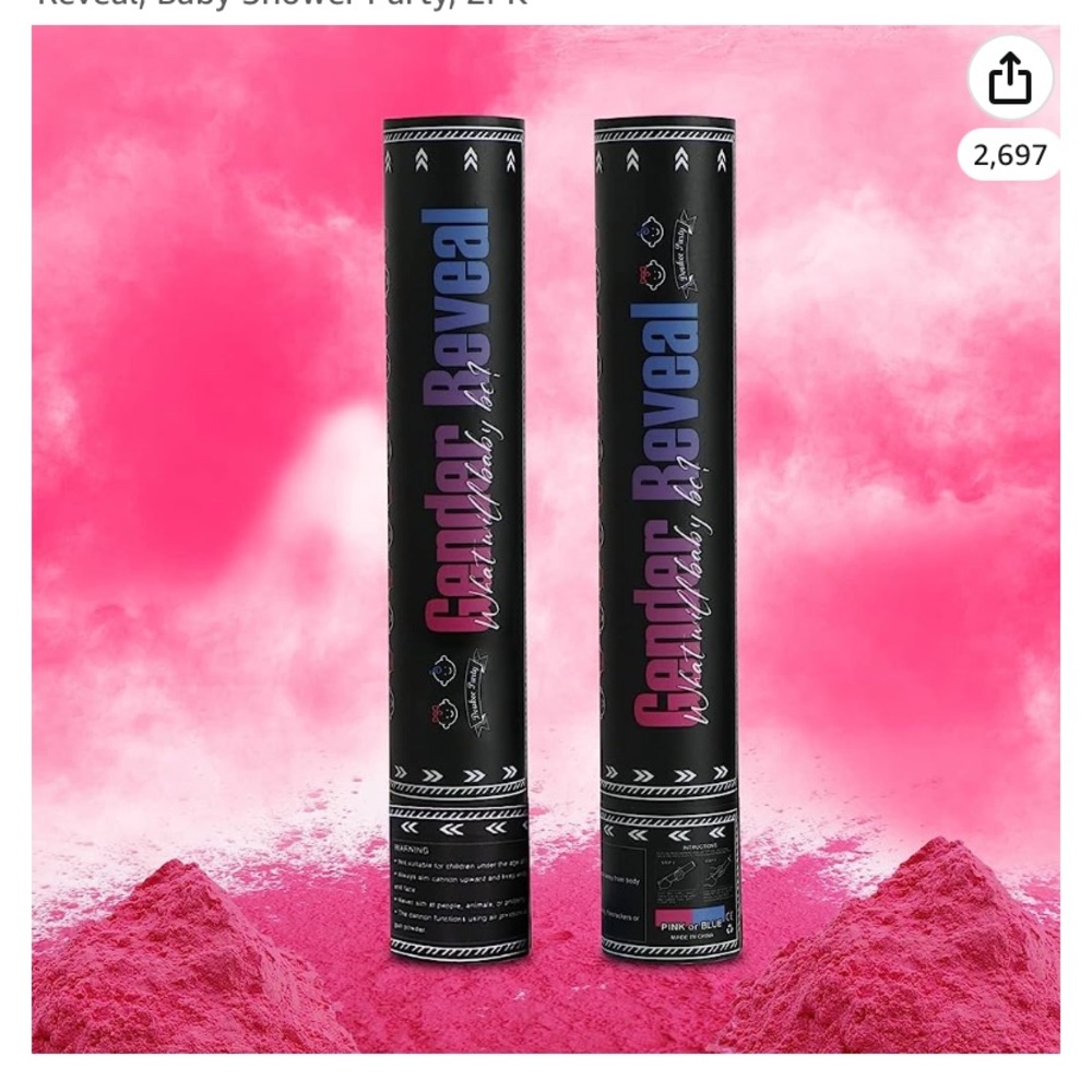 2 Pink Powder Poppers